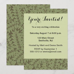 Invitación Rama William Morris deja papel de escritorio