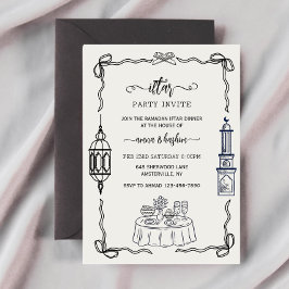 Invitación Ramadan Bow doodle  ramadan iftar invitations