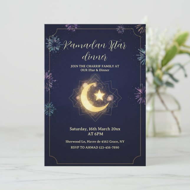 Invitación Ramadan Kareem Iftar dinner Party Invitation (Anverso de pie)