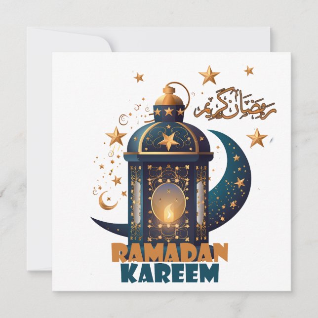 Invitación Ramadán Kareem Mubarak Linterna ramadán 2024 (Anverso)