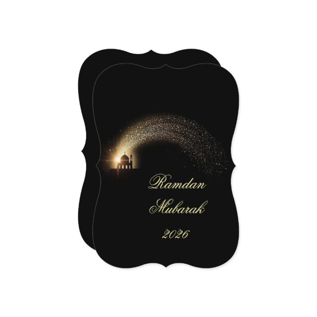 Invitación Ramadan Mubarak 2026 personalized  Elegant Card  (Anverso/Reverso In Situ)