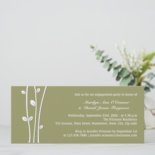 Invitación Ramas blancas abandonadas (Anverso de pie)