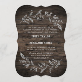 Invitación Ramas curvas | Boda formal de madera