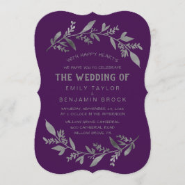 Invitación Ramas curvas | Plata El Boda De