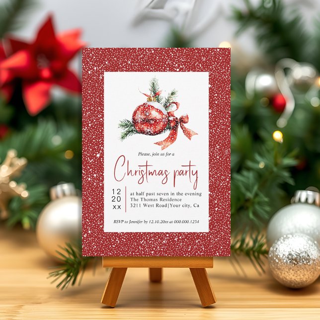 Invitación Ramas de abeto de adorno navideño y fiesta del arc (Subido por el creador)