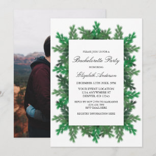Invitación Ramas de árbol de invierno Foto Bachelorette Party