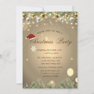 Invitación Ramas De árbol De Navidad Bolas Compañía De Navida