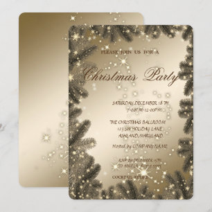 Invitación Ramas de árbol de Navidad, fiesta de Navidad corpo