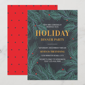 Invitación Ramas de árbol elegante Fiesta de cena de vacacion