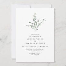 Ramas De Árbol Simples Hojas Botánicas Boda