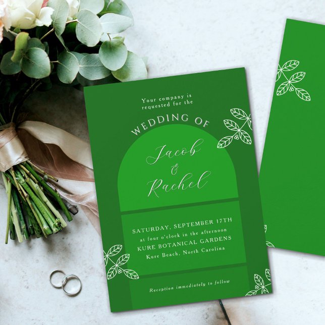 Invitación Ramas de Arco Moderno Elegante Boda Verde Esmerald (Subido por el creador)
