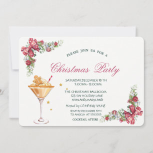 Invitación Ramas de bebida de galleta de jengibre Navidad