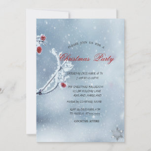 Invitación Ramas de invierno maravilloso azul Compañía de Nav