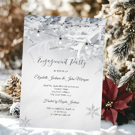 Invitación Ramas de Nieve de Invierno para Compromiso de Boda