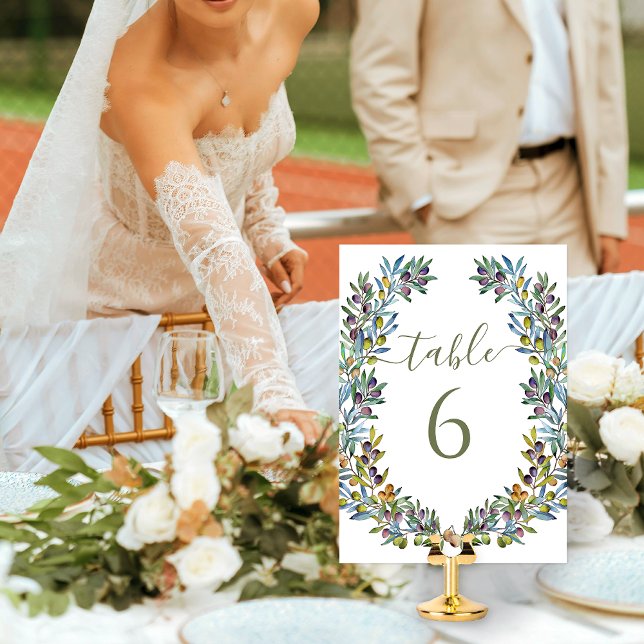 Invitación Ramas de olivo número de tablas de boda de flores  (Subido por el creador)