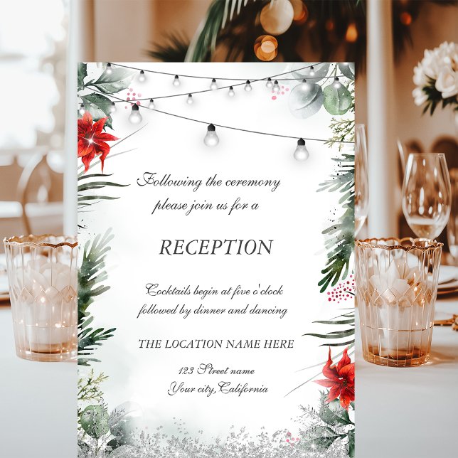 Invitación Ramas de Pino, Boda de Poinsettia (Subido por el creador)