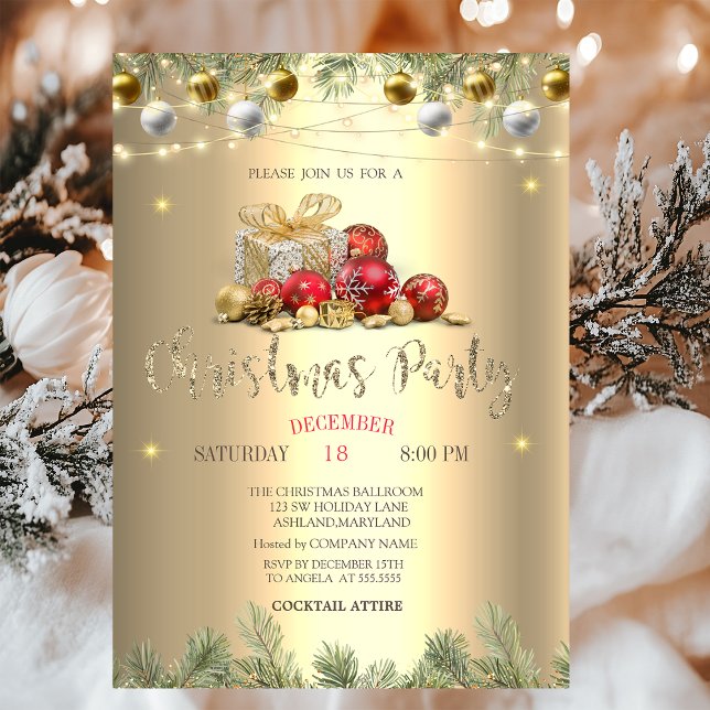 Invitación Ramas,Regalos,Bolas,Luces de Cadena Navidad  (Subido por el creador)