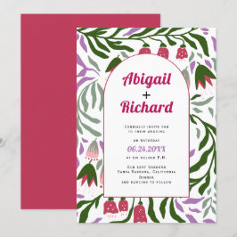 Invitación Ramas retro del arco de Boho y boda de flores