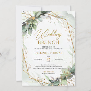 Invitación Ramas verdes del Boho Eucalyptus brunch boda