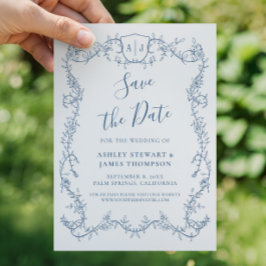 Invitación Rambling Rose Steel Blue Boda Save the Date