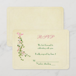 Invitación Ramita Floral para Boda RSVP