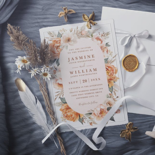 Invitación Ramo Bohemio Flores Rústicas Boda Elegante (Subido por el creador)