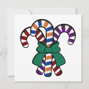 Invitación Ramo Candy Canes - cinta verde