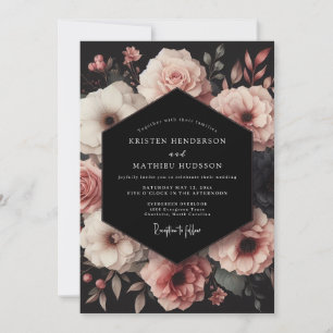 Invitación Ramo de boda Blush Onyx Bouquet