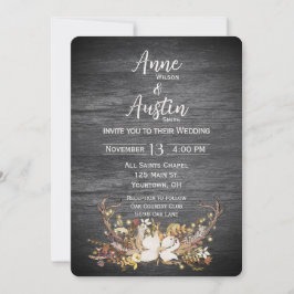 Invitación Ramo de boda de cuernos de ciervo