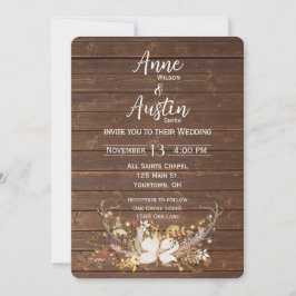 Invitación Ramo de boda de cuernos de ciervo