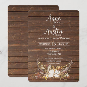 Invitación Ramo de boda de cuernos de ciervo