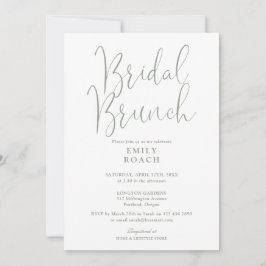 Invitación Ramo de boda elegante en verde salvia con letra sc