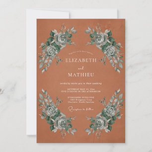 Invitación Ramo de boda etéreo de terracota