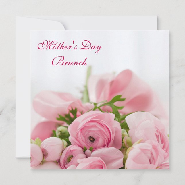 Invitación Ramo de brunch rosado del día de madre de los (Anverso)