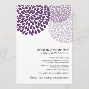 Invitación Ramo de crisantemos (púrpura)