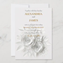 Invitación ramo de flores blancas bodas
