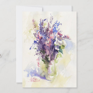 Invitación Ramo de flores de acuarela suelta