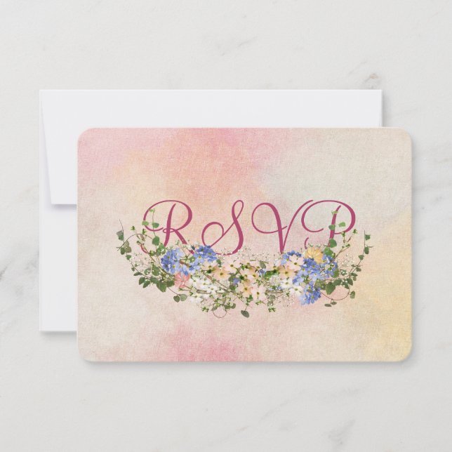 Invitación Ramo de flores de boda RSVP (Anverso)