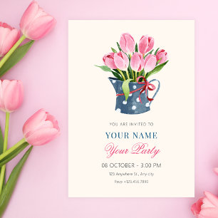 Invitación Ramo de flores de tulipanes