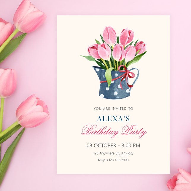 Invitación Ramo de flores de tulipanes cumpleaños (Subido por el creador)
