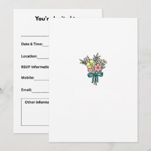 Invitación Ramo de flores, floral, colorido