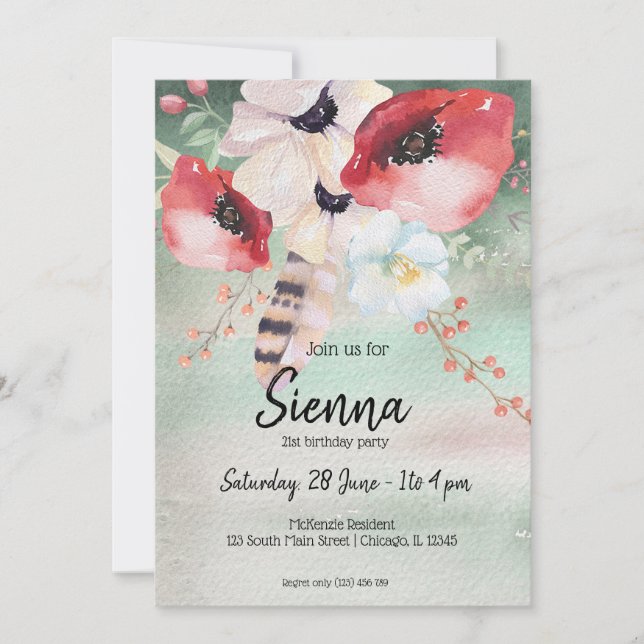 Invitación Ramo de flores para todas las ocasiones (Anverso)