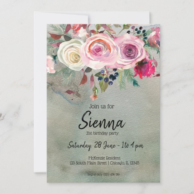 Invitación Ramo de flores para todas las ocasiones (Anverso)