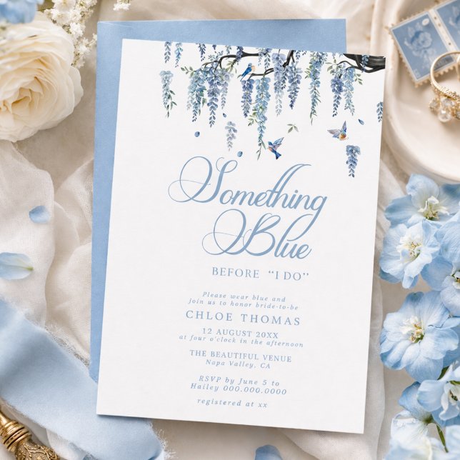 Invitación Ramo de flores silvestres azules para la fiesta de (Subido por el creador)