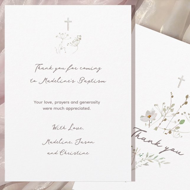 Invitación ramo de flores silvestres | Baptismo Gracias tarje (Subido por el creador)
