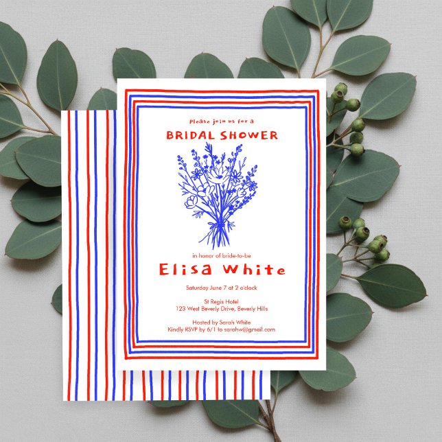 Invitación Ramo de flores silvestres Rústico Brindis de boda  (Wildflower Bouquet Rustic Whimsical Bridal Shower Invitation
)