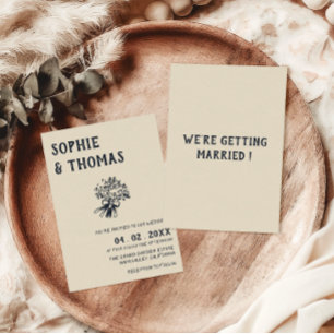 Invitación Ramo de flores silvestres vintage dibujado a mano