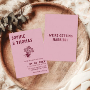 Invitación Ramo de flores silvestres vintage dibujado a mano