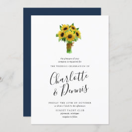 Invitación Ramo de girasol y boda de la marina