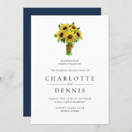 Invitación Ramo de girasol y boda de la marina